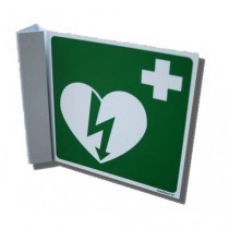 AED-Symbol auf quadr. Platte
